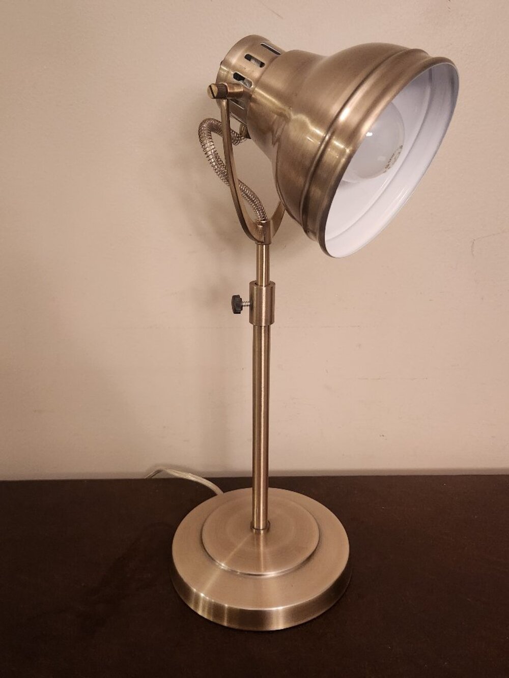 Intertek Antique Brass Finished adjustable desk lamp